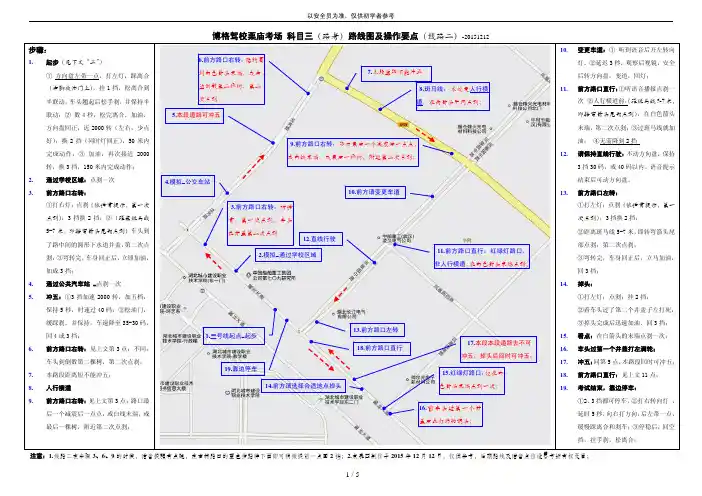 博格驾校 栗庙考场科目三路线图及操作要点