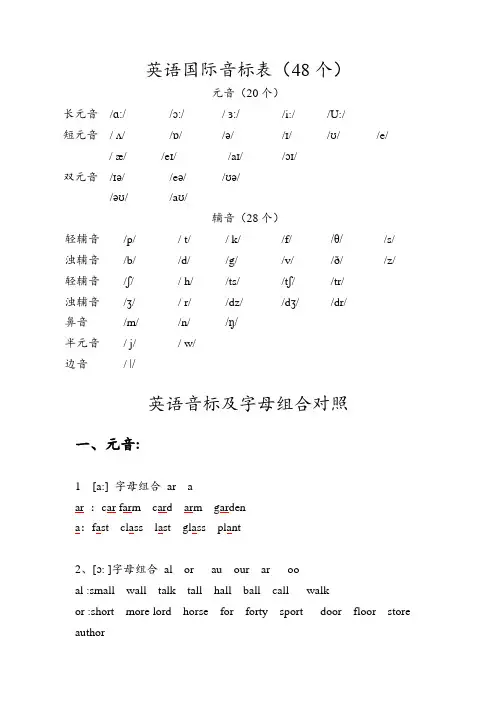 英语国际音标表最新版
