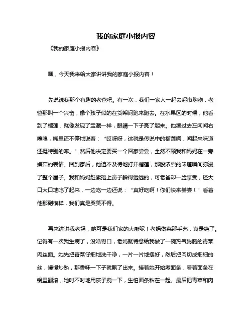 我的家庭小报内容