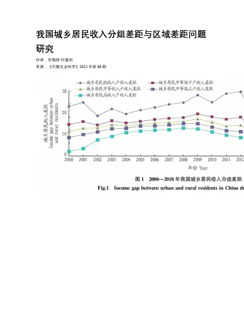 我国城乡居民收入分组差距与区域差距问题研究