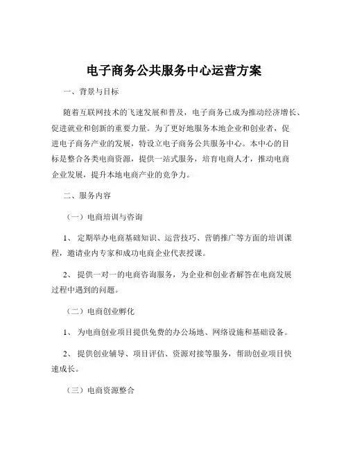 电子商务公共服务中心运营方案