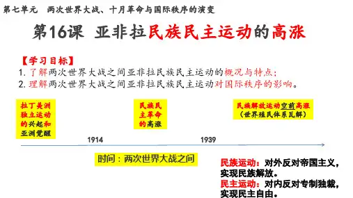 第16课亚非拉民族民主运动的高涨-高中历史统编版必修中外历史纲要下课件(共22张PPT)