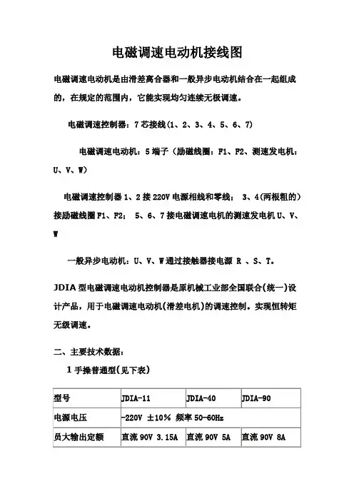 电磁调速电动机工作原理及接线图