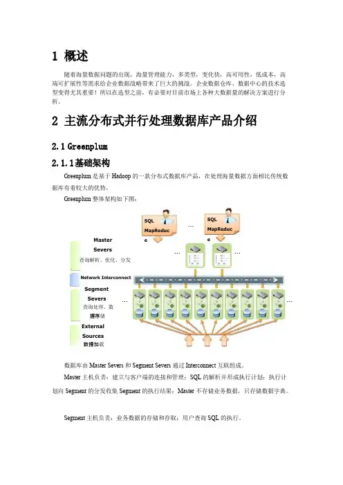 MPP数据库对比