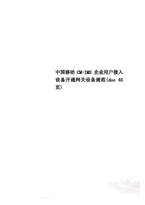 中国移动CM-IMS企业用户接入设备开通网关设备规范(doc 45页)