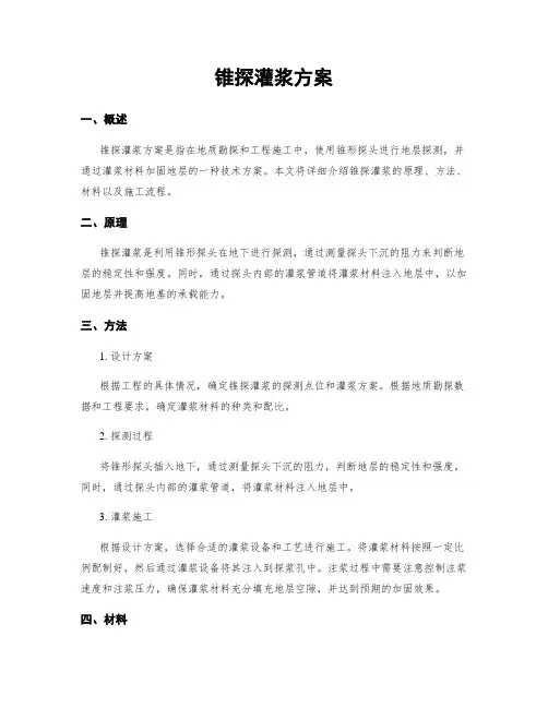 锥探灌浆方案
