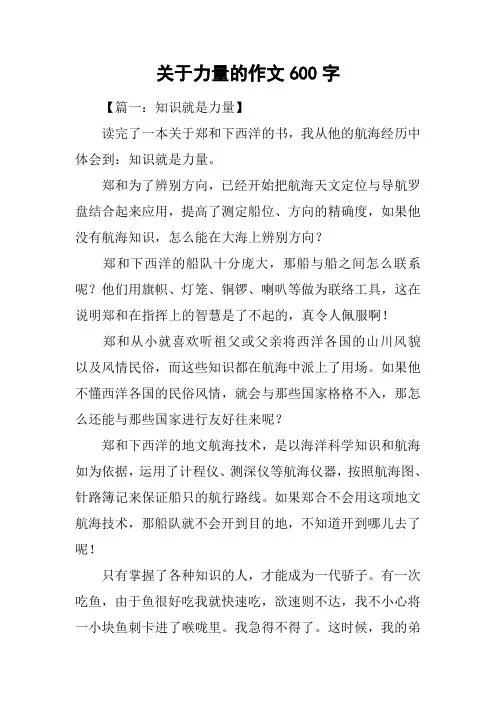 关于力量的作文600字