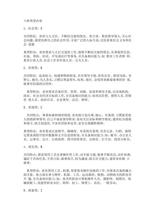 职业兴趣测试