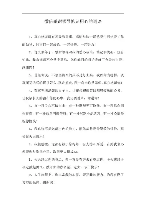 微信感谢领导惦记用心的词语
