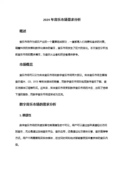 2024年音乐市场需求分析