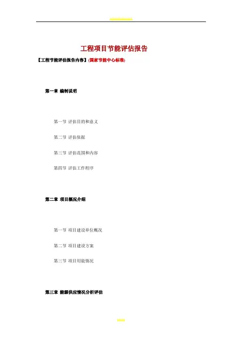 工程项目节能评估报告