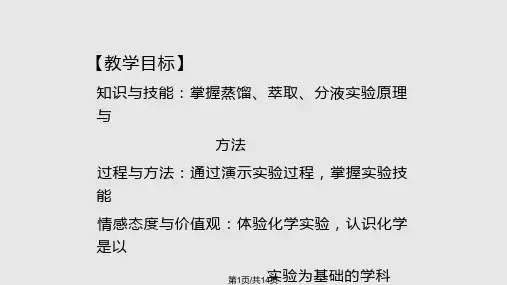 高中化学蒸馏和萃取PPT课件