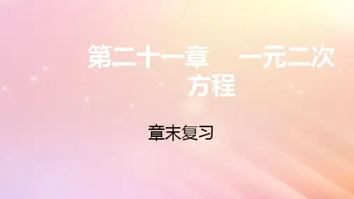 九年级数学上册第21章一元二次方程章末复习课件(新版)新人教版