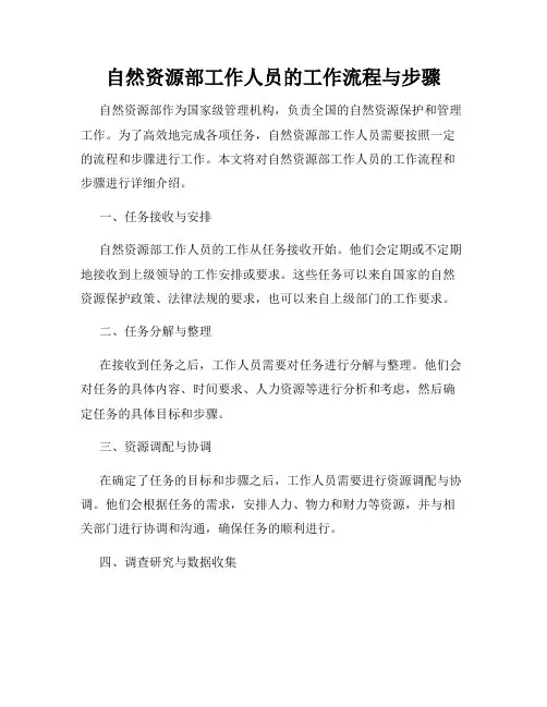 自然资源部工作人员的工作流程与步骤