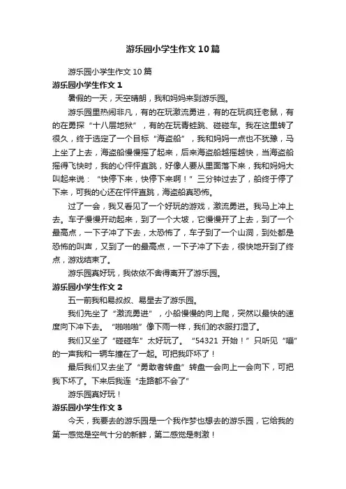 游乐园小学生作文10篇