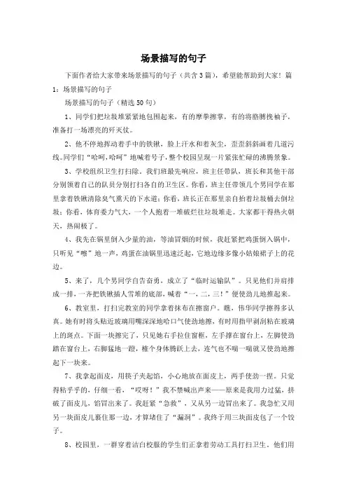 场景描写的句子