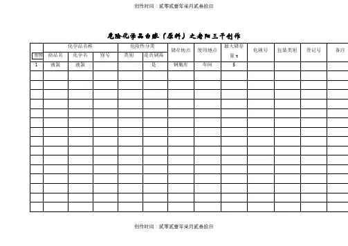 危险化学品台账