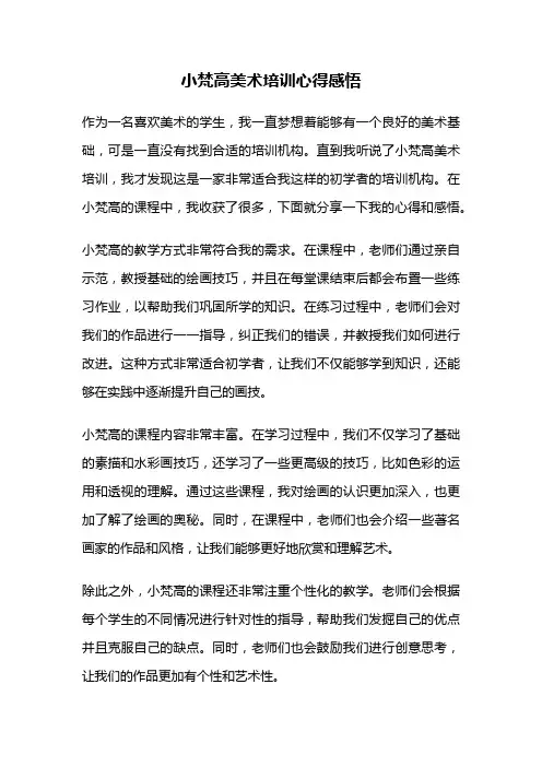 小梵高美术培训心得感悟