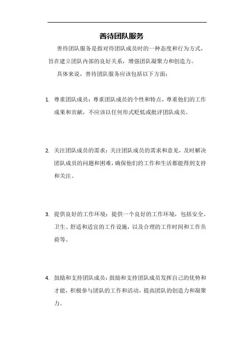 善待团队服务
