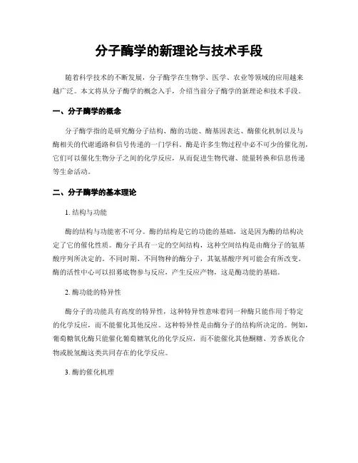 分子酶学的新理论与技术手段