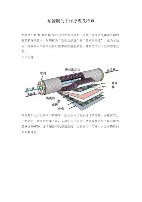 纳滤膜的工作原理及特点