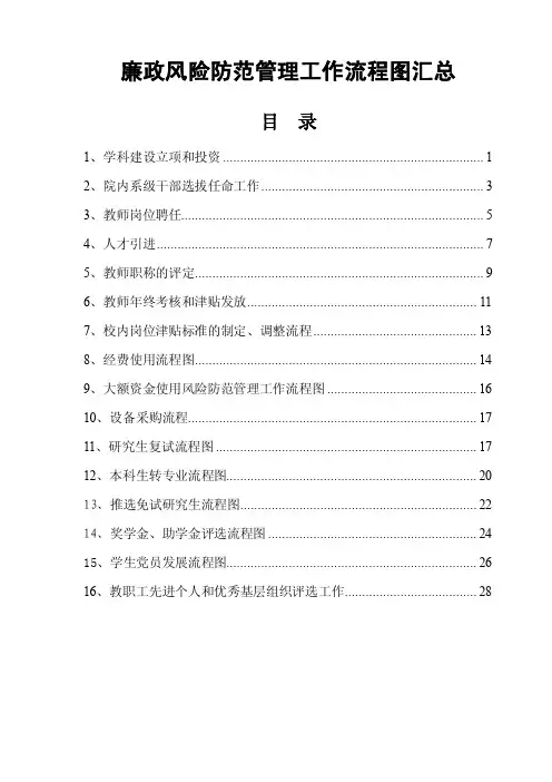 廉政风险防范管理工作流程图汇总