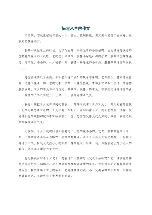 描写米兰的作文