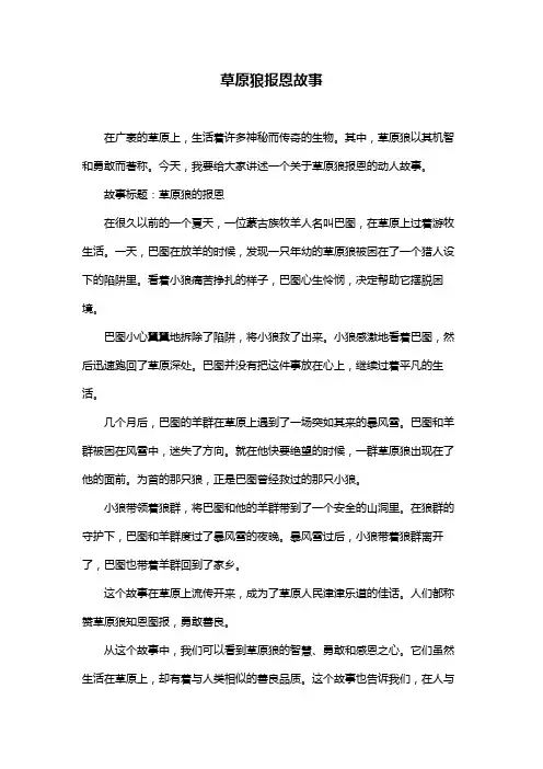 草原狼报恩故事