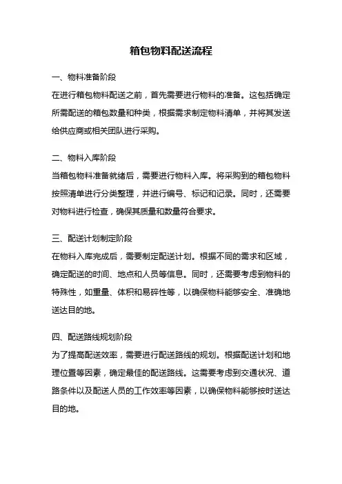 箱包物料配送流程