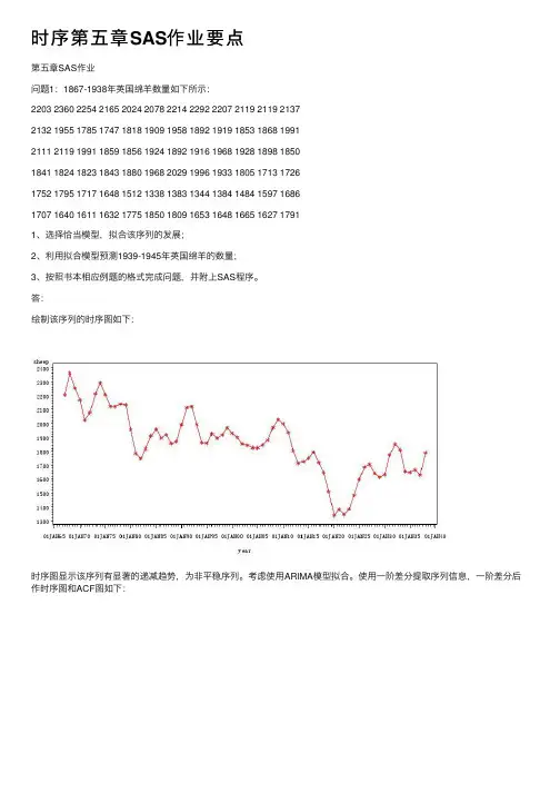 时序第五章SAS作业要点