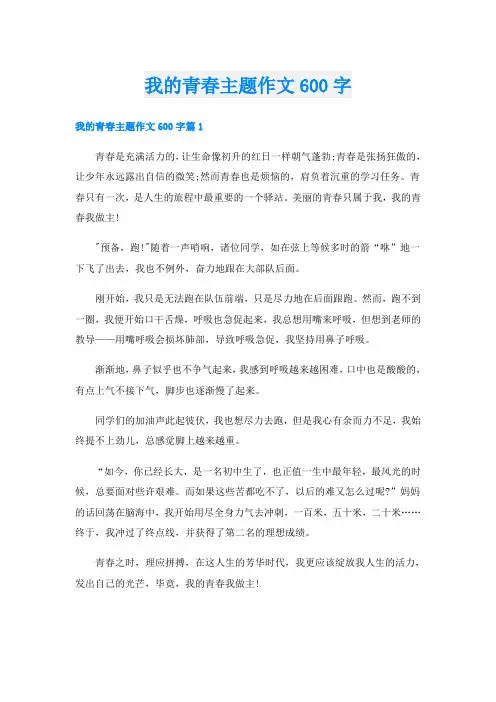 我的青春主题作文600字
