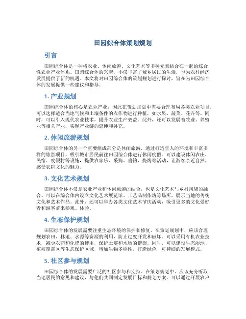田园综合体策划规划