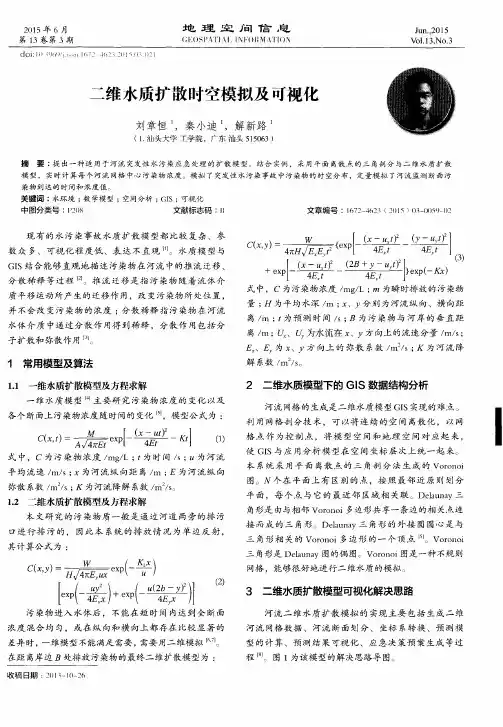 二维水质扩散时空模拟及可视化