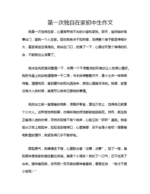第一次独自在家初中生作文