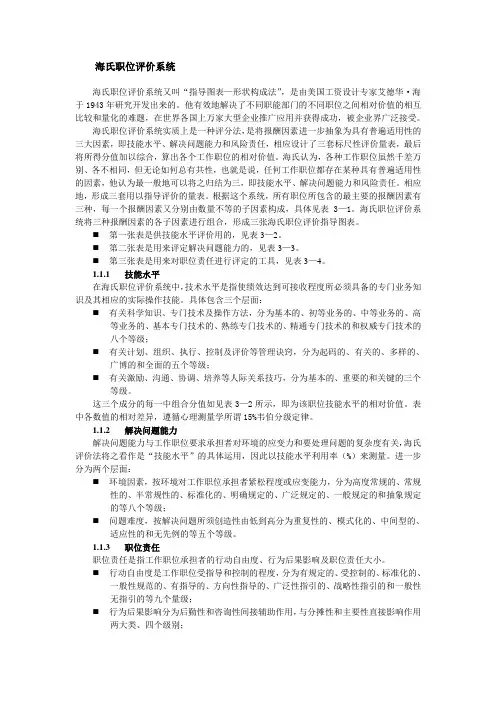 海氏职位评价系统
