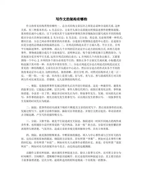 写作文的架构有哪些