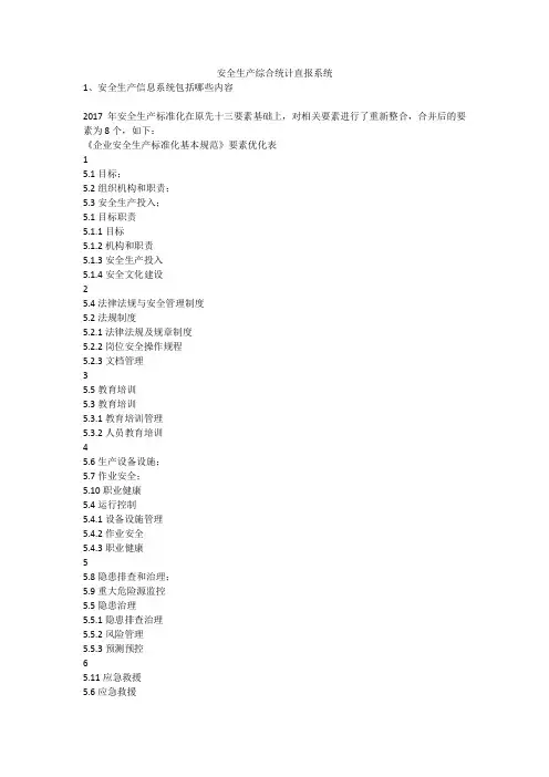 安全生产综合统计直报系统安全生产