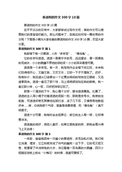 泰迪狗的作文300字10篇