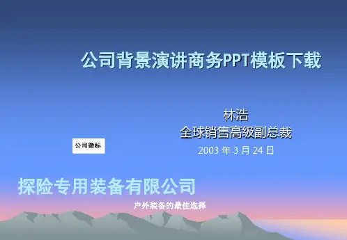 公司背景演讲商务PPT模板