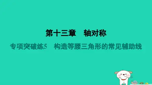 河北省八年级数学上册第13章轴对称专项突破练5构造等腰三角形的常见辅助线新版新人教版