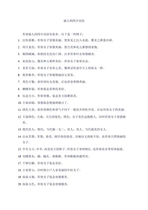 丽人的四字词语