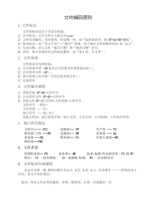 文件编码原则