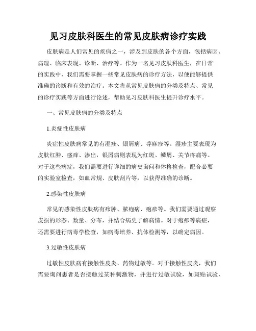 见习皮肤科医生的常见皮肤病诊疗实践