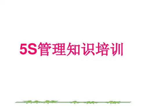 精选5S管理知识培训讲义PPT58页doz