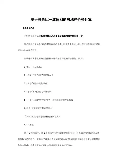 房地产价格计算