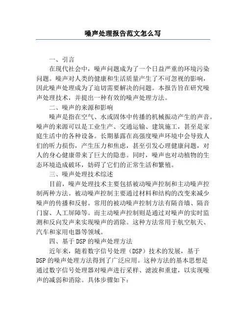 噪声处理报告范文怎么写