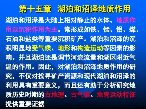 第十五章湖泊和沼泽地质作用