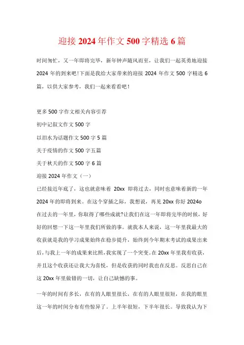 迎接2024年作文500字精选6篇