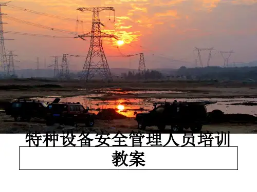 最新特种设备安全人员培训教案ppt课件