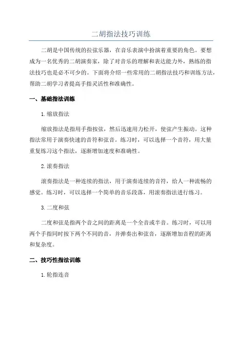 二胡指法技巧训练